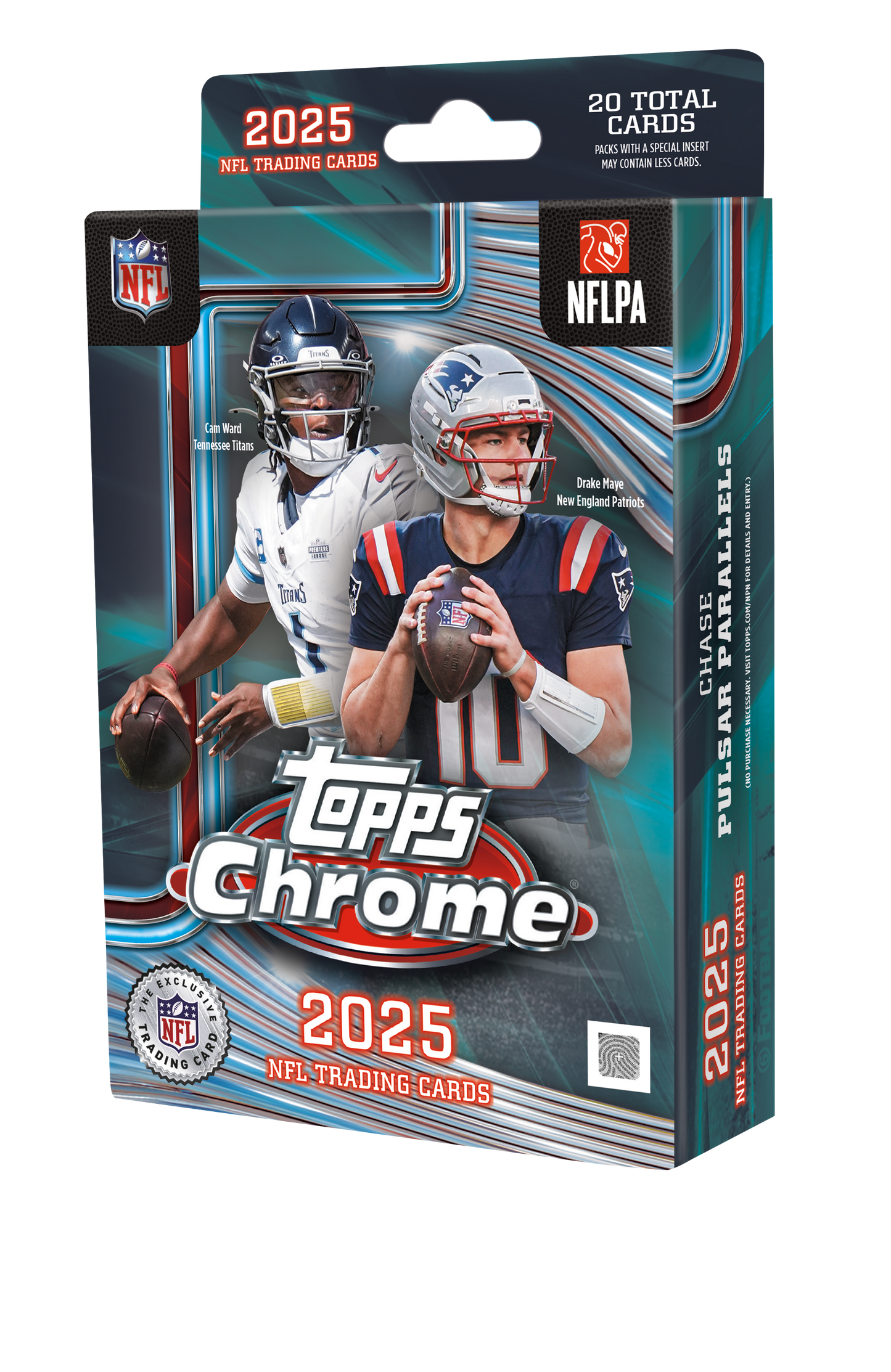 2025 Topps Chrome Football Trading Cards Factory Sealed Hanger Box