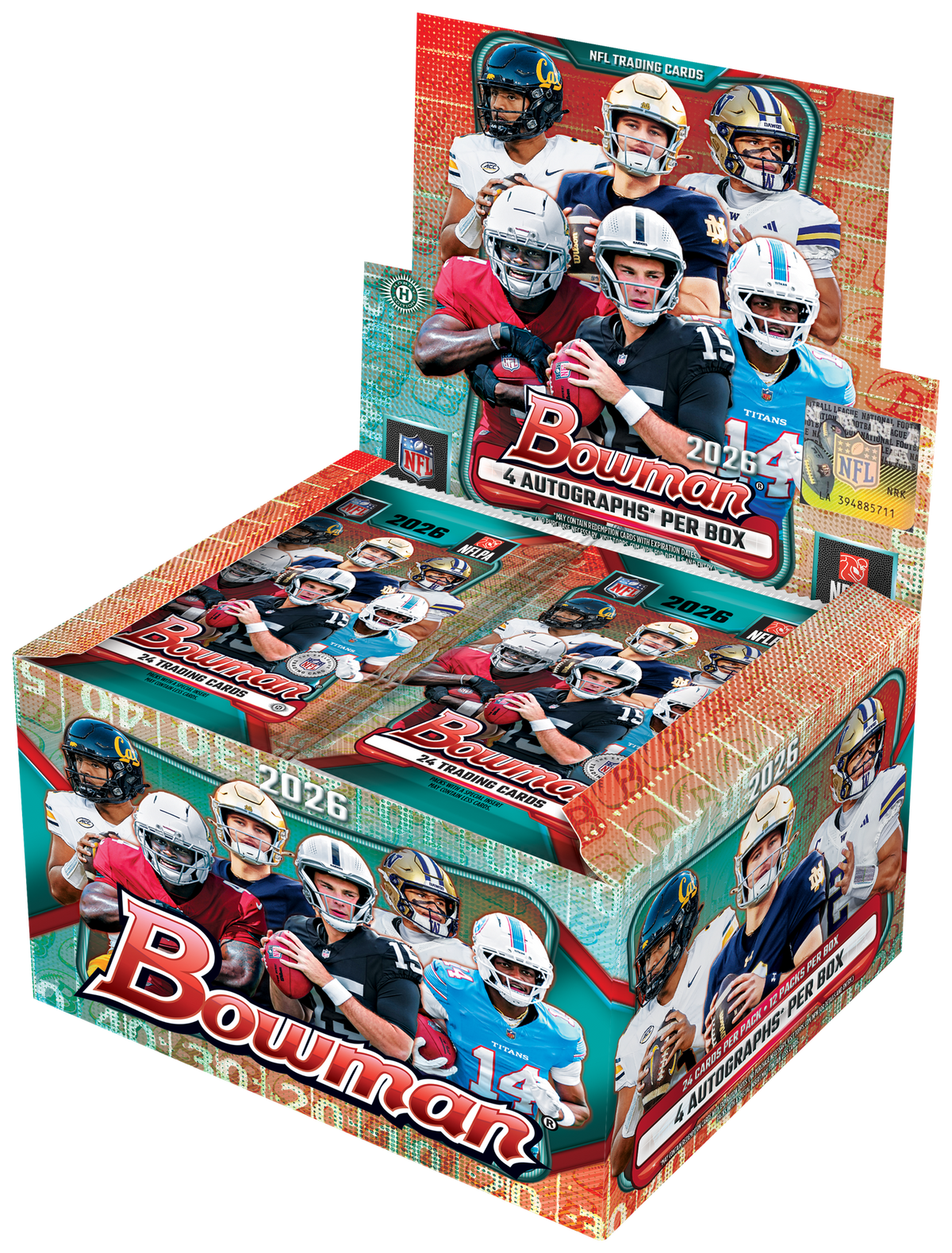 2026 Bowman Football Trading Cards Factory Sealed Jumbo Hobby Box