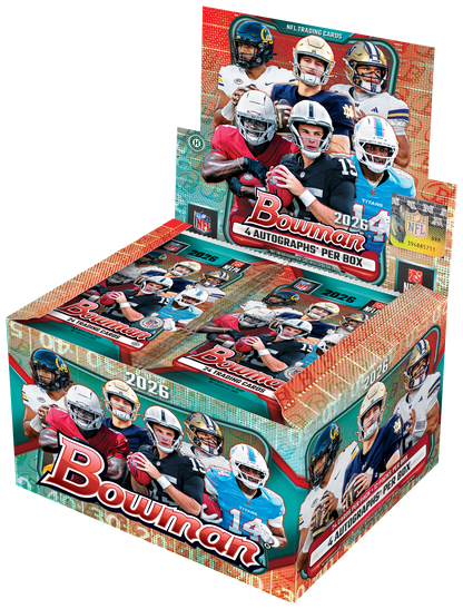 2026 Bowman Football Trading Cards Factory Sealed Jumbo Hobby Box