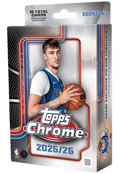 2025-26 Topps Chrome Basketball Trading Cards Factory Sealed Hanger Box