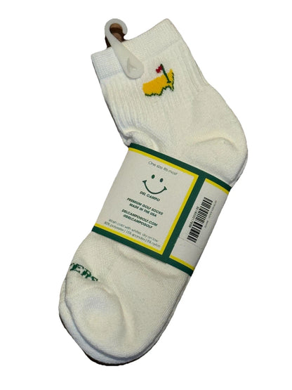 Masters White Azalea Logo Del Campo Socks - New W/Tags