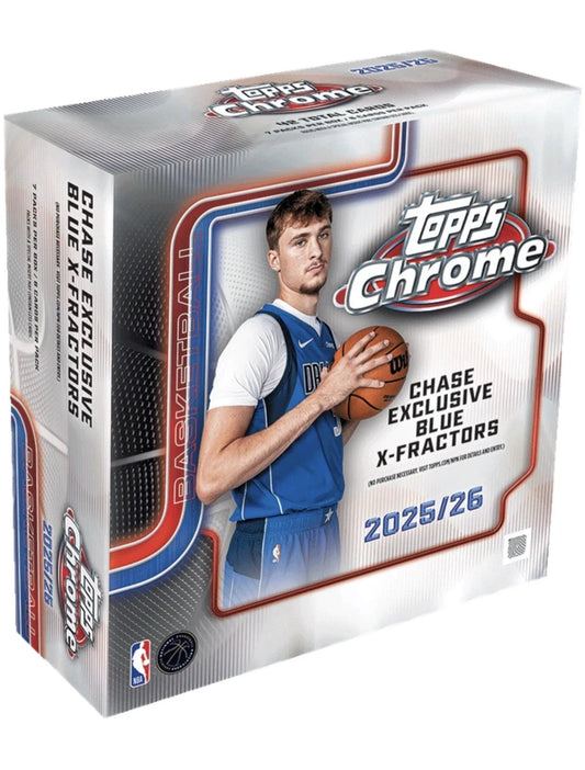 2025-26 Topps Chrome Basketball Trading Cards Mega Box