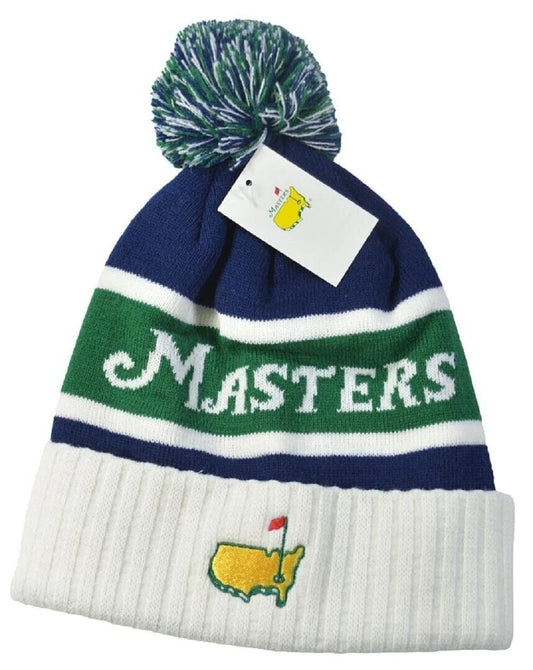Masters Golf Winter Knit Toboggan Beanie Hat W/Pom Pom Augusta National