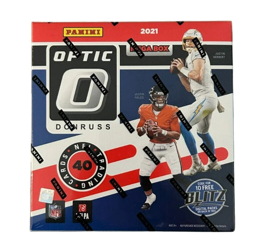 2021 Donruss Optic Football Trading Cards Fanatics Red Hyper Parallels Mega Box
