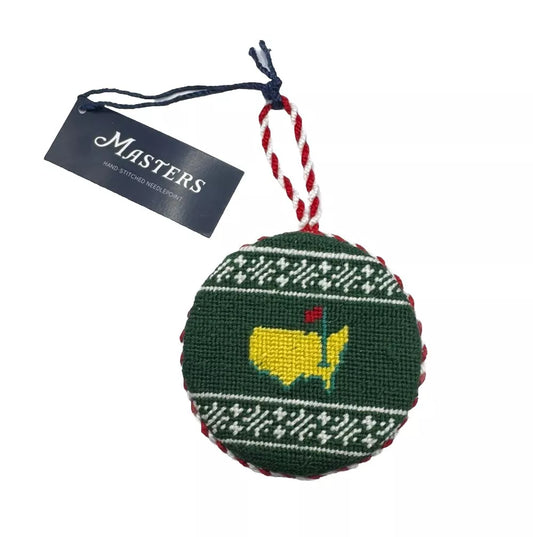 Masters Golf Logo Christmas Holiday Needlepoint Hand Stitched Ornament