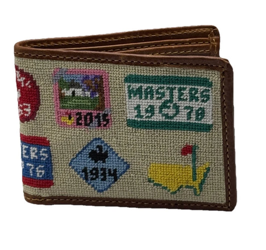 Masters Golf Tournament Badges Smathers & Branson Needlepoint Bi-Fold Wallet
