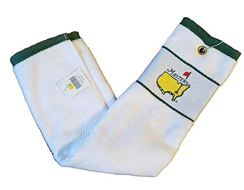 Masters Officially Licensed Logo White Tri-Fold Golf Bag Towel Augusta National