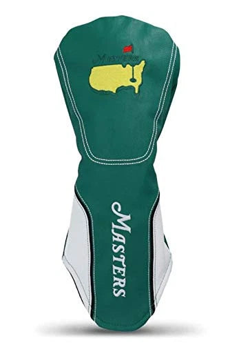 Official Masters Embroidered Green & White Leather Golf Driver Head Cover
