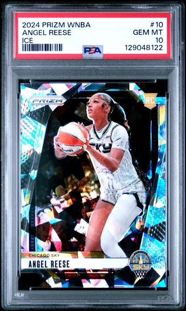 Angel Reese Sky 2024 Panini Prizm Ice Prizm Rookie Card #10 PSA 10 Gem Mint